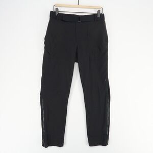 Athleta Trekkie Pant Womens 8 Black Ripstop Hiking Belted Zipper Ankle